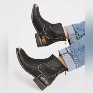 Matisse x Free People Leather Distressed Ankle Boot